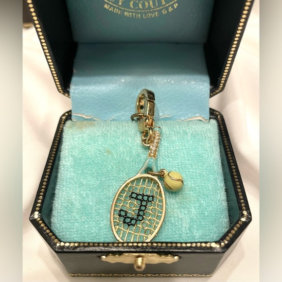 NWT Vintage JUICY COUTURE TENNIS BALL AND RACKET Gold Charm Y2K - Picture 5 of 5